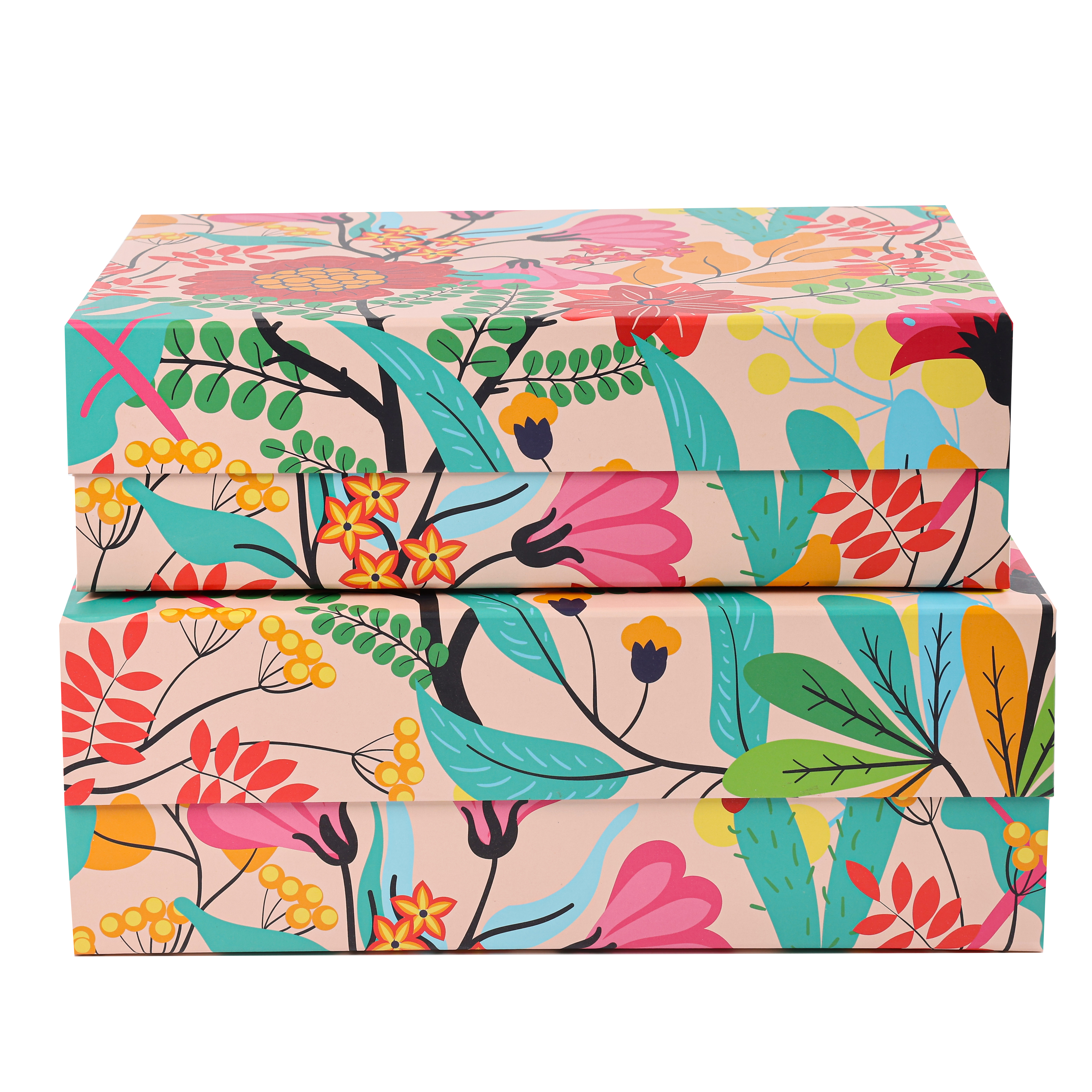 Colorful flower gift paper box GB003
